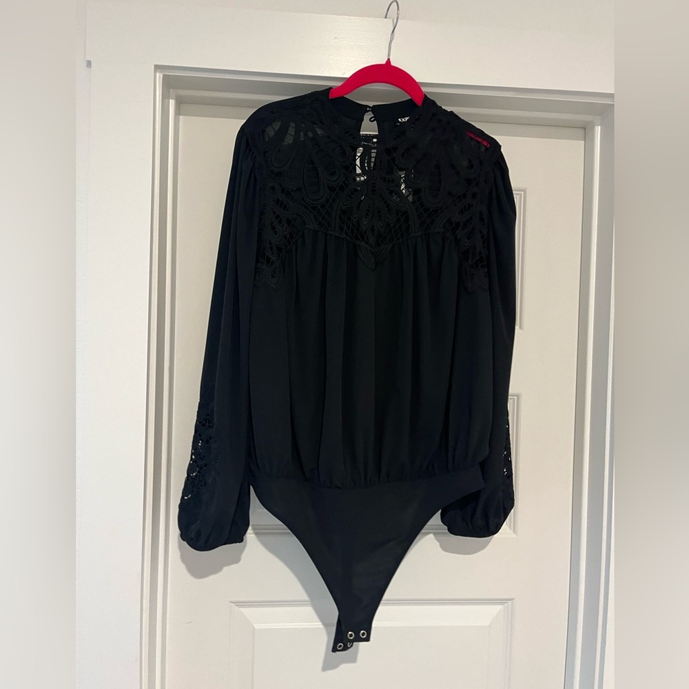 Express Black Lace Bodysuit